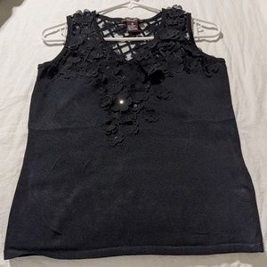 Black Flower Top